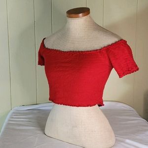 Last Chance - Bundle and Save - Forever 21 Red Ruffled Crop Top